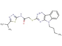 2-[(5-butyl-5H-[1,2,4]triazino[5,6-b]indol-3-yl)thio]-N-(5-isopropyl-1,3,4-thiadiazol-2-yl)acetamide