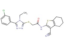 2-{[5-(3-chlorophenyl)-4-ethyl-4H-1,2,4-triazol-3-yl]thio}-N-(3-cyano-4,5,6,7-tetrahydro-1-benzothien-2-yl)acetamide
