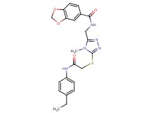 N-{[5-({2-[(4-ethylphenyl)amino]-2-oxoethyl}thio)-4-methyl-4H-1,2,4-triazol-3-yl]methyl}-1,3-benzodioxole-5-carboxamide