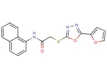 2-{[5-(2-furyl)-1,3,4-oxadiazol-2-yl]thio}-N-1-naphthylacetamide