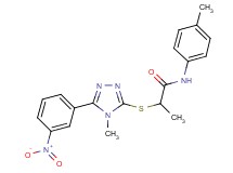 2-{[4-methyl-5-(3-nitrophenyl)-4H-1,2,4-triazol-3-yl]thio}-N-(4-methylphenyl)propanamide