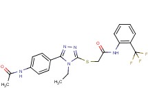 2-({5-[4-(acetylamino)phenyl]-4-ethyl-4H-1,2,4-triazol-3-yl}thio)-N-[2-(trifluoromethyl)phenyl]acetamide