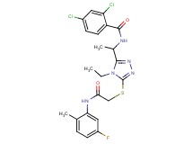 2,4-dichloro-N-{1-[4-ethyl-5-({2-[(5-fluoro-2-methylphenyl)amino]-2-oxoethyl}thio)-4H-1,2,4-triazol-3-yl]ethyl}benzamide