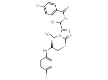 4-chloro-N-{1-[4-ethyl-5-({2-[(4-fluorophenyl)amino]-2-oxoethyl}thio)-4H-1,2,4-triazol-3-yl]ethyl}benzamide