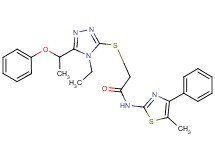 2-{[4-ethyl-5-(1-phenoxyethyl)-4H-1,2,4-triazol-3-yl]thio}-N-(5-methyl-4-phenyl-1,3-thiazol-2-yl)acetamide