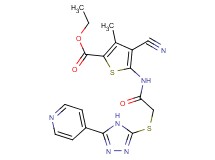 ethyl 4-cyano-3-methyl-5-[({[5-(4-pyridinyl)-4H-1,2,4-triazol-3-yl]thio}acetyl)amino]-2-thiophenecarboxylate