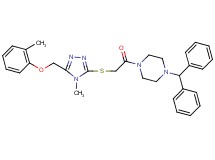 1-(diphenylmethyl)-4-[({4-methyl-5-[(2-methylphenoxy)methyl]-4H-1,2,4-triazol-3-yl}thio)acetyl]piperazine