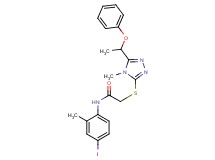 N-(4-iodo-2-methylphenyl)-2-{[4-methyl-5-(1-phenoxyethyl)-4H-1,2,4-triazol-3-yl]thio}acetamide