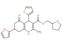 tetrahydro-2-furanylmethyl 7-(2-furyl)-2-methyl-5-oxo-4-(2-thienyl)-1,4,5,6,7,8-hexahydro-3-quinolinecarboxylate