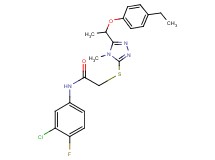 N-(3-chloro-4-fluorophenyl)-2-({5-[1-(4-ethylphenoxy)ethyl]-4-methyl-4H-1,2,4-triazol-3-yl}thio)acetamide