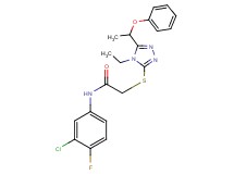 N-(3-chloro-4-fluorophenyl)-2-{[4-ethyl-5-(1-phenoxyethyl)-4H-1,2,4-triazol-3-yl]thio}acetamide