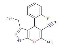 6-amino-3-ethyl-4-(2-fluorophenyl)-1,4-dihydropyrano[2,3-c]pyrazole-5-carbonitrile