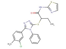 2-{[5-(3-chloro-4-methylphenyl)-4-phenyl-4H-1,2,4-triazol-3-yl]thio}-N-1,3-thiazol-2-ylbutanamide