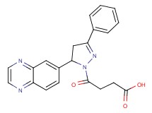 4-oxo-4-[3-phenyl-5-(6-quinoxalinyl)-4,5-dihydro-1H-pyrazol-1-yl]butanoic acid