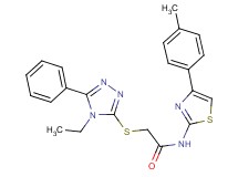 2-[(4-ethyl-5-phenyl-4H-1,2,4-triazol-3-yl)thio]-N-[4-(4-methylphenyl)-1,3-thiazol-2-yl]acetamide