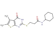 N-cyclohexyl-3-[(5,6-dimethyl-4-oxo-3,4-dihydrothieno[2,3-d]pyrimidin-2-yl)thio]propanamide