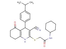 2-{[3-cyano-4-(4-isopropylphenyl)-5-oxo-1,4,5,6,7,8-hexahydro-2-quinolinyl]thio}-N-cyclohexylacetamide