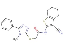 N-(3-cyano-4,5,6,7-tetrahydro-1-benzothien-2-yl)-2-[(4-methyl-5-phenyl-4H-1,2,4-triazol-3-yl)thio]acetamide