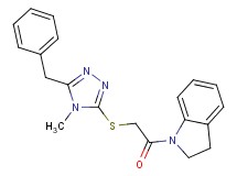 1-{[(5-benzyl-4-methyl-4H-1,2,4-triazol-3-yl)thio]acetyl}indoline