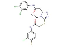 2-[5-({2-[(3-chloro-4-fluorophenyl)amino]-2-oxoethyl}thio)-4-ethyl-4H-1,2,4-triazol-3-yl]-N-(3,4-dichlorophenyl)acetamide