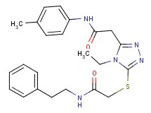 2-[(4-ethyl-5-{2-[(4-methylphenyl)amino]-2-oxoethyl}-4H-1,2,4-triazol-3-yl)thio]-N-(2-phenylethyl)acetamide
