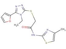 2-{[4-ethyl-5-(2-furyl)-4H-1,2,4-triazol-3-yl]thio}-N-(4-methyl-1,3-thiazol-2-yl)acetamide