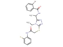 2-bromo-N-{1-[4-ethyl-5-({2-[(2-fluorophenyl)amino]-2-oxoethyl}thio)-4H-1,2,4-triazol-3-yl]ethyl}benzamide