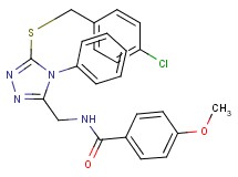 N-({5-[(4-chlorobenzyl)thio]-4-phenyl-4H-1,2,4-triazol-3-yl}methyl)-4-methoxybenzamide