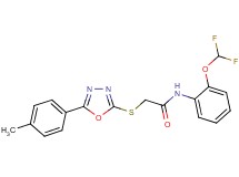 N-[2-(difluoromethoxy)phenyl]-2-{[5-(4-methylphenyl)-1,3,4-oxadiazol-2-yl]thio}acetamide