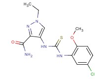 4-({[(5-chloro-2-methoxyphenyl)amino]carbonothioyl}amino)-1-ethyl-1H-pyrazole-3-carboxamide