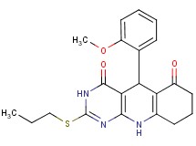 5-(2-methoxyphenyl)-2-(propylthio)-5,8,9,10-tetrahydropyrimido[4,5-b]quinoline-4,6(3H,7H)-dione