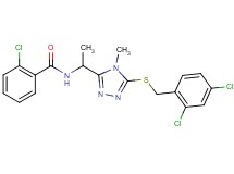 2-chloro-N-(1-{5-[(2,4-dichlorobenzyl)thio]-4-methyl-4H-1,2,4-triazol-3-yl}ethyl)benzamide