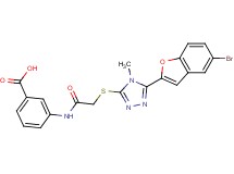 3-[({[5-(5-bromo-1-benzofuran-2-yl)-4-methyl-4H-1,2,4-triazol-3-yl]thio}acetyl)amino]benzoic acid