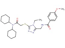 N-[(5-{[2-(dicyclohexylamino)-2-oxoethyl]thio}-4-ethyl-4H-1,2,4-triazol-3-yl)methyl]-4-methoxybenzamide