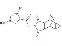 4-bromo-N-(3,5-dioxo-4-azatetracyclo[5.3.2.0~2,6~.0~8,10~]dodec-11-en-4-yl)-1-methyl-1H-pyrazole-3-carboxamide