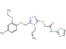 2-({4-allyl-5-[(2-ethoxy-4-methylphenoxy)methyl]-4H-1,2,4-triazol-3-yl}thio)-N-1,3-thiazol-2-ylacetamide
