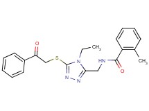 N-({4-ethyl-5-[(2-oxo-2-phenylethyl)thio]-4H-1,2,4-triazol-3-yl}methyl)-2-methylbenzamide