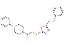1-({[5-(phenoxymethyl)-1,3,4-oxadiazol-2-yl]thio}acetyl)-4-phenylpiperazine