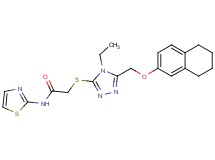2-({4-ethyl-5-[(5,6,7,8-tetrahydro-2-naphthalenyloxy)methyl]-4H-1,2,4-triazol-3-yl}thio)-N-1,3-thiazol-2-ylacetamide