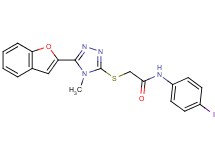 2-{[5-(1-benzofuran-2-yl)-4-methyl-4H-1,2,4-triazol-3-yl]thio}-N-(4-iodophenyl)acetamide
