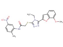 2-{[4-ethyl-5-(7-methoxy-1-benzofuran-2-yl)-4H-1,2,4-triazol-3-yl]thio}-N-(2-methyl-5-nitrophenyl)acetamide