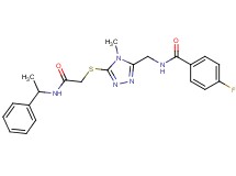4-fluoro-N-{[4-methyl-5-({2-oxo-2-[(1-phenylethyl)amino]ethyl}thio)-4H-1,2,4-triazol-3-yl]methyl}benzamide