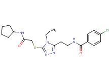 4-chloro-N-[2-(5-{[2-(cyclopentylamino)-2-oxoethyl]thio}-4-ethyl-4H-1,2,4-triazol-3-yl)ethyl]benzamide