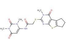 N-(1,3-dimethyl-2,6-dioxo-1,2,3,6-tetrahydro-4-pyrimidinyl)-2-[(3-methyl-4-oxo-3,5,6,7-tetrahydro-4H-cyclopenta[4,5]thieno[2,3-d]pyrimidin-2-yl)thio]acetamide