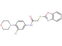 2-(1,3-benzoxazol-2-ylthio)-N-[3-chloro-4-(4-morpholinyl)phenyl]acetamide