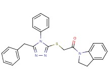 1-{[(5-benzyl-4-phenyl-4H-1,2,4-triazol-3-yl)thio]acetyl}indoline