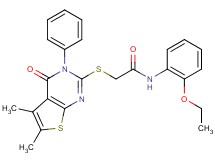 2-[(5,6-dimethyl-4-oxo-3-phenyl-3,4-dihydrothieno[2,3-d]pyrimidin-2-yl)thio]-N-(2-ethoxyphenyl)acetamide