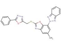 2-(5-methyl-2-{[(5-phenyl-1,3,4-oxadiazol-2-yl)methyl]thio}-1,3-benzoxazol-7-yl)-2H-1,2,3-benzotriazole