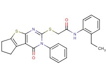 N-(2-ethylphenyl)-2-[(4-oxo-3-phenyl-3,5,6,7-tetrahydro-4H-cyclopenta[4,5]thieno[2,3-d]pyrimidin-2-yl)thio]acetamide