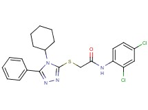 2-[(4-cyclohexyl-5-phenyl-4H-1,2,4-triazol-3-yl)thio]-N-(2,4-dichlorophenyl)acetamide